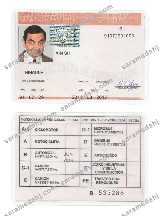 Cuba driving license